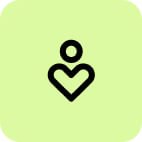 Person with heart icon